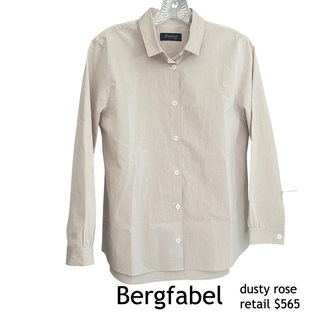 Bergfabel Tyrol Button Up Shirt Women IT 44 Medium Dusty Rose Italy Luxury $565+